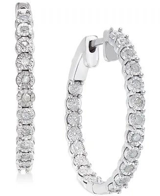 Diamond Hoop Earrings (1/4 ct. t.w.) Sterling Silver