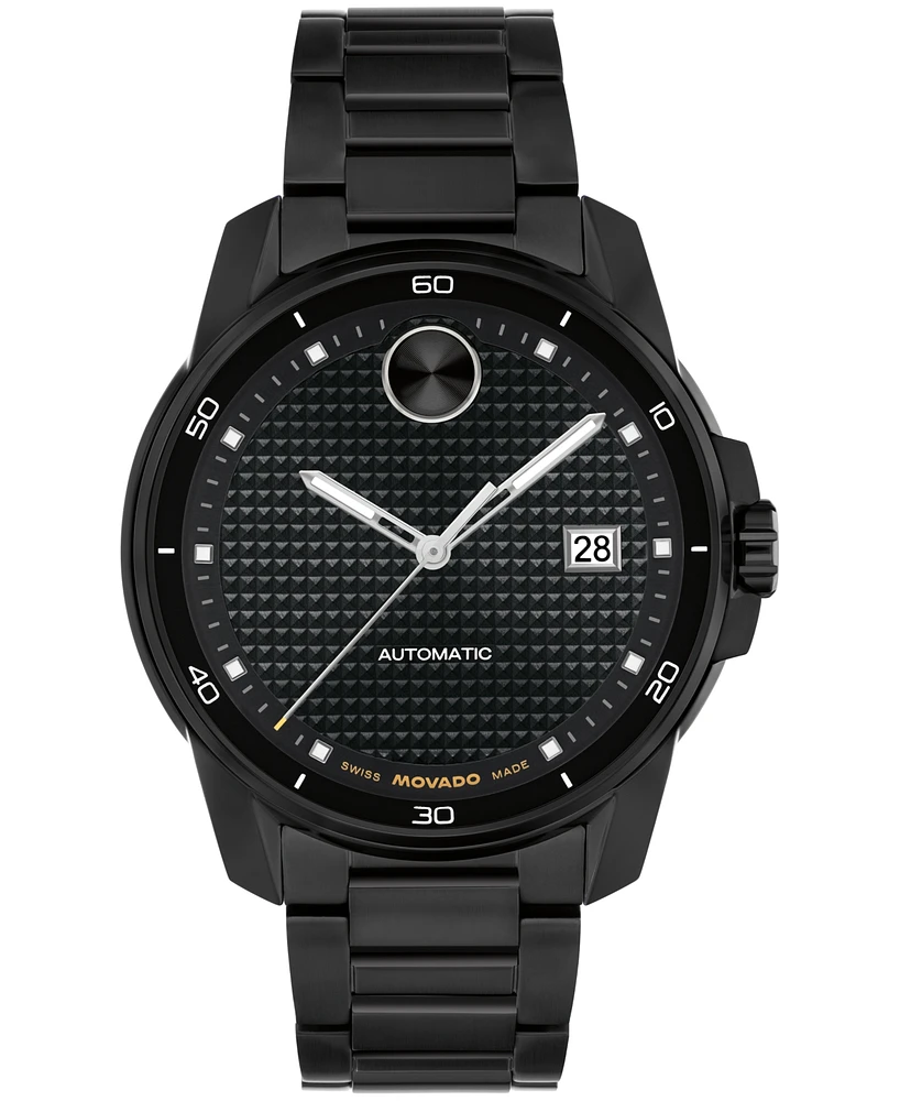 Movado Men's Bold Verso Swiss Automatic Ionic Plated Black Steel Watch, 41mm