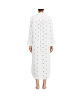 Lands' End Women's Eyelet Button Down Maxi Cover-up Dress