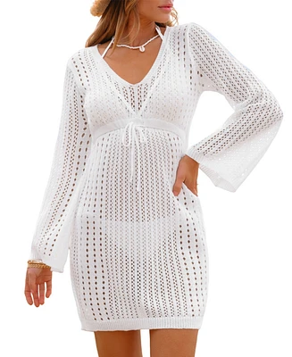 Cupshe Women's Darcy White Cover-Up Mini Beach Dress