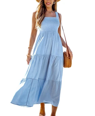 Women's Skyline Serenity Smocked Maxi Beach Dress