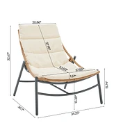 Manhattan Comfort 30.7" 3-Pc. Metal Sunset Modern Upholstered Patio Conversation Set