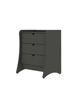 Manhattan Comfort 34.25" Wood Coney Mid-Century Modern 3-Drawer Dresser