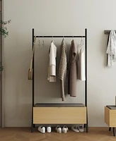 Manhattan Comfort 70.9" Wood Paloma Modern Upholstered Open Hanging Closet