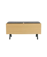 Manhattan Comfort 18.1" Wood Paloma Modern Upholstered Accent Storage Bench