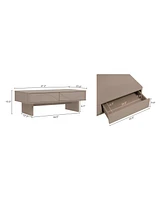 Manhattan Comfort 47.2" Wood Ella Modern 2-Full Extension Drawer Coffee Table