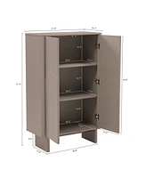 Manhattan Comfort 51.4" Wood Ella Modern 3-Shelf Accent Cabinet