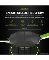 JumpFlex Smartshade Soft Outdoor Trampoline Shade Canopy Cover for Sun Protection, Compatible with Hero 14' Model Only, Trampoline Not Included, Black
