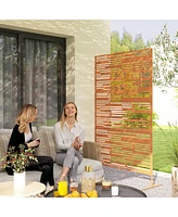 Outsunny 78" H x 48" W Metal Outdoor Privacy Screen,