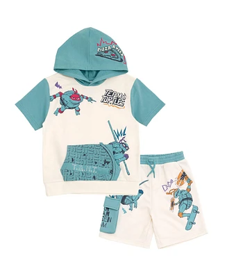 Teenage Mutant Ninja Turtles Toddler Boys French Terry Pullover Hoodie and Shorts Outfit Set