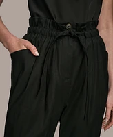 Donna Karan New York Women's Linen-Blend Paperbag-Waist Pants