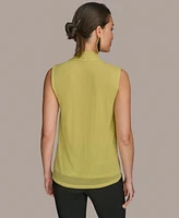 Donna Karan New York Women's Sleeveless Cowlneck Gauze Blouse