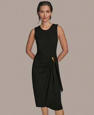 Donna Karan New York Women's Sleeveless Draped Skirt Dress