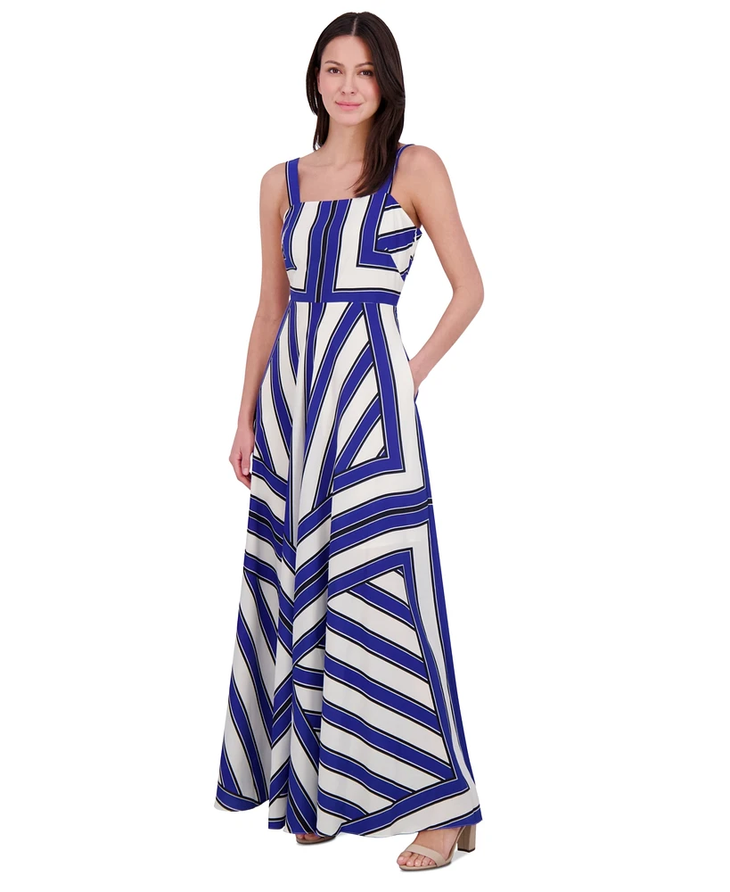 Eliza J Women's Printed Square-Neck Sleeveless Maxi Dress