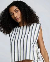 Kenneth Cole Women's Striped Tie-Side Tank Top