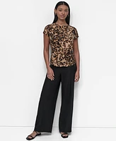 Dkny Women's Cheetah-Print Top