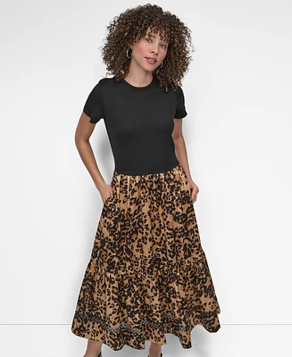Dkny Women's Mixed Media Dress