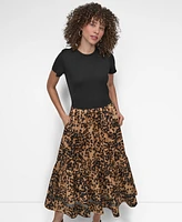 Dkny Women's Mixed Media Dress