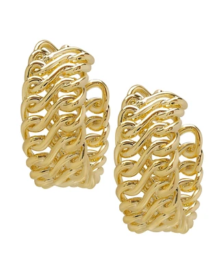 Macy's Infinity Twist Huggie 14K Gold Plate Earrings