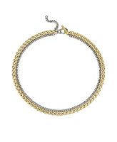 Macy's Two-Tone Chain Textured 14K Gold Plate Necklace