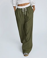 Kenneth Cole Women's Pull-On Wide-Leg Drawstring Pants