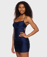 B Darlin Juniors' Emma Ruched Sleeveless Bodycon Dress