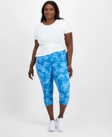 Id Ideology Plus Abstract Dye Capri Leggings, Exclusively at Macy's
