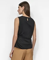 Dkny Women's Crewneck Twist-Waist Sleeveless Top