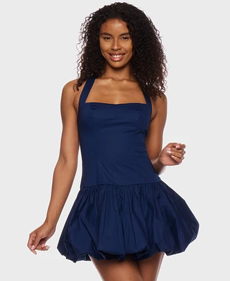 Alex & Sophia Juniors' Halter Bubble-Hem Mini Dress
