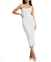 Good American Women's Crystal Sweetheart Midi Dress