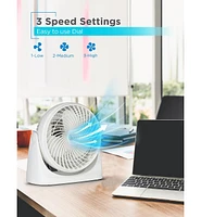 Black+Decker 7-Inch Small Self-Standing Adjustable Portable Fan with 3-Speed Settings, Portable Turbo Fan for Table and Desk with 90° Tilt Angle,