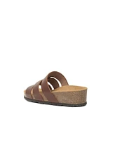 Triple Strap Low Wedge Mule