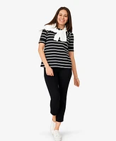 Cable & Gauge Women's Stripe Boatneck Top