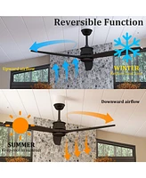 60 inch ceiling fan without light, can be used indoors and outdoors, with remote control, reversible Dc motor, no noise, for bedroom, living room, ter