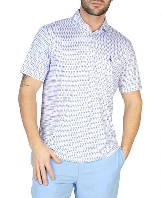 Tailorbyrd Men's Martini Glasses Printed Performance Short Sleeve Polo