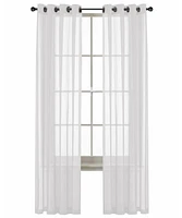 Kate Aurora Basic Home Custom Sheer Voile Grommet Top Window Curtains - 38 in. W x 84 in. L, White