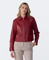 Furniq Uk Women's Classic Leather Jacket, Created for Macy's