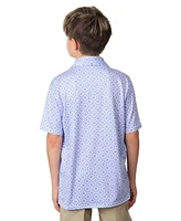 Tailorbyrd Boys Floral Tile Printed Performance Polo