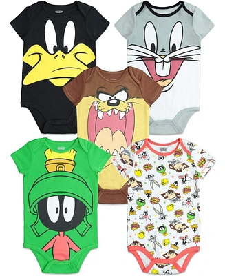 Looney Tunes Baby Boys 5 Pack Bodysuits