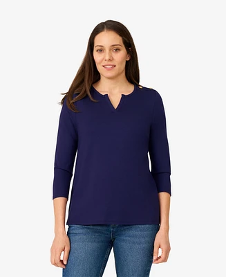 Cable & Gauge Women's Button Shoulder Top