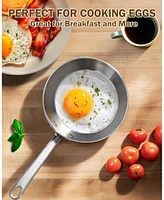 Cooks Standard Stainless Steel Butter Warmer, 4.7 Inch Multi-Ply Clad Mini Omelette Egg Frying Pan, Small Pan for Cooking Camping, All Stovetop Compat