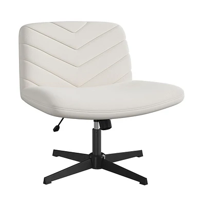 Yaheetech Fabric Swivel Desk Chair with Cross Leg