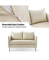 Monroe Modern Industrial-Style Pu Leather Sofa with Sturdy Metal Legs And Movable Seat