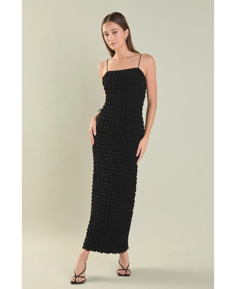 endless rose Women's Bubble Maxi Slip Dress