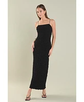 endless rose Women's Bubble Maxi Slip Dress
