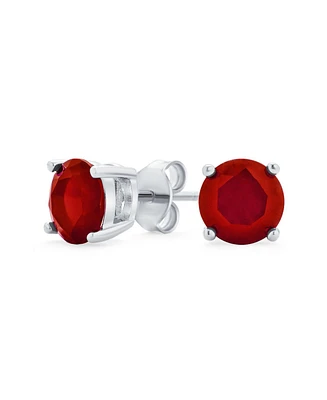 Bling Jewelry 1CTW Round Cubic Zirconia Solitaire Cz Stud Earrings .925 Sterling Silver 7MM
