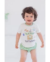 The Mandalorian Baby Boys Yoda Pullover T-Shirt Diaper Cover and Hat 3 Piece Outfit Set