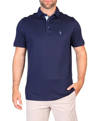Tailorbyrd Men's Solid Modal Polo w/Contrast Trim