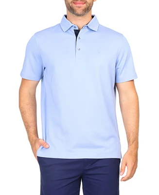 Tailorbyrd Men's Solid Modal Polo w/Contrast Trim