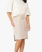 Cable & Gauge Women's Linen Blend Maxi Skirt